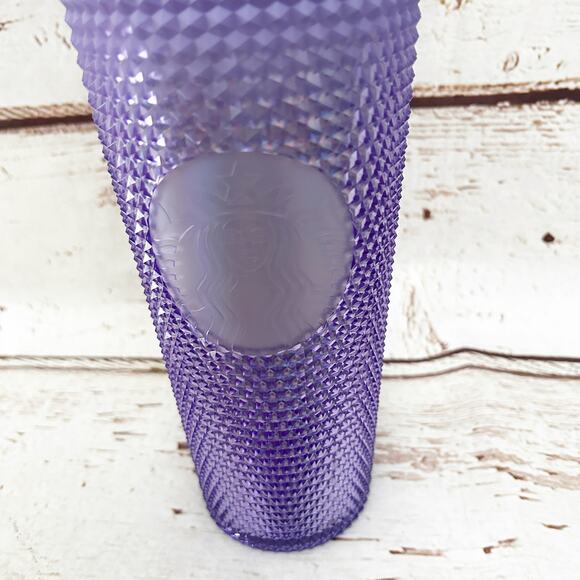 STARBUCKS Iridescent Lilac Holo Ombre Studded Bling Venti Tumbler - Picture 2 of 3
